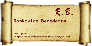 Roskovics Benedetta névjegykártya